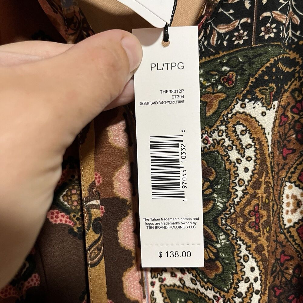 NWT Tahari Petite Large Desertland Patchwork Maxi Dress - Picture 3 of 7
